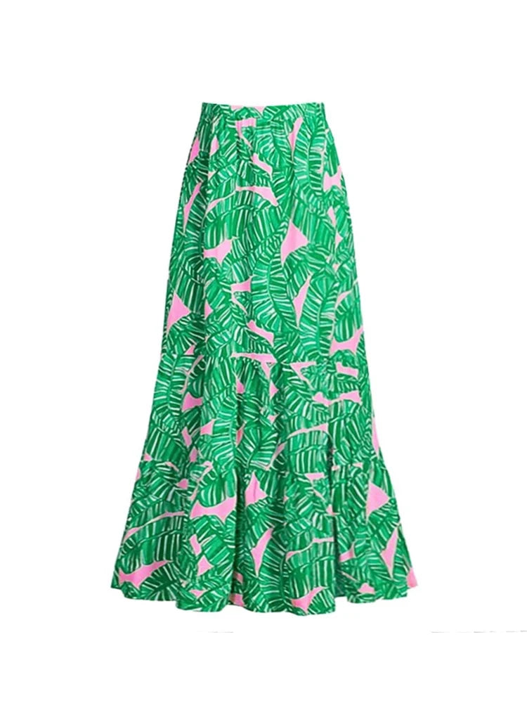 Green Zip-Up Floral Surf Set