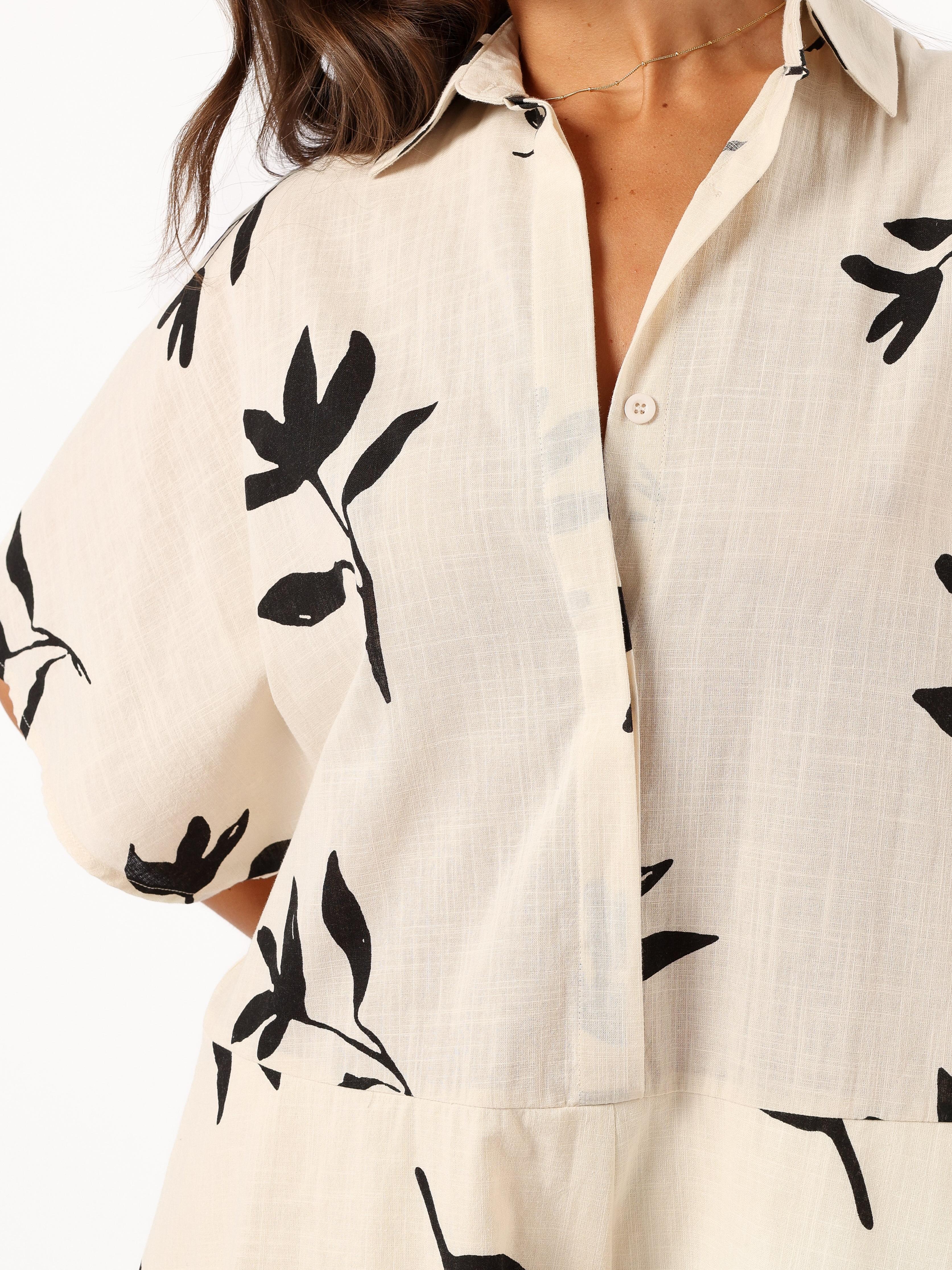 Floral Print Short Sleeve Romper