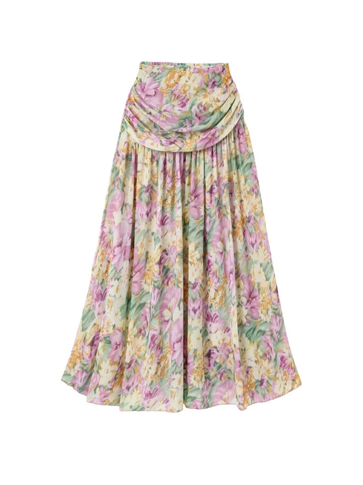 One Shoulder Cutout Floral Swimsuit Set