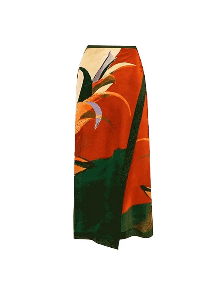 One Shoulder Holiday Floral Swimsuit Set