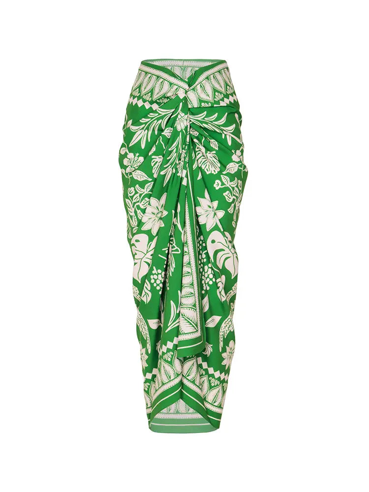 Ruffled Colorblock High-Waist Swimsuit