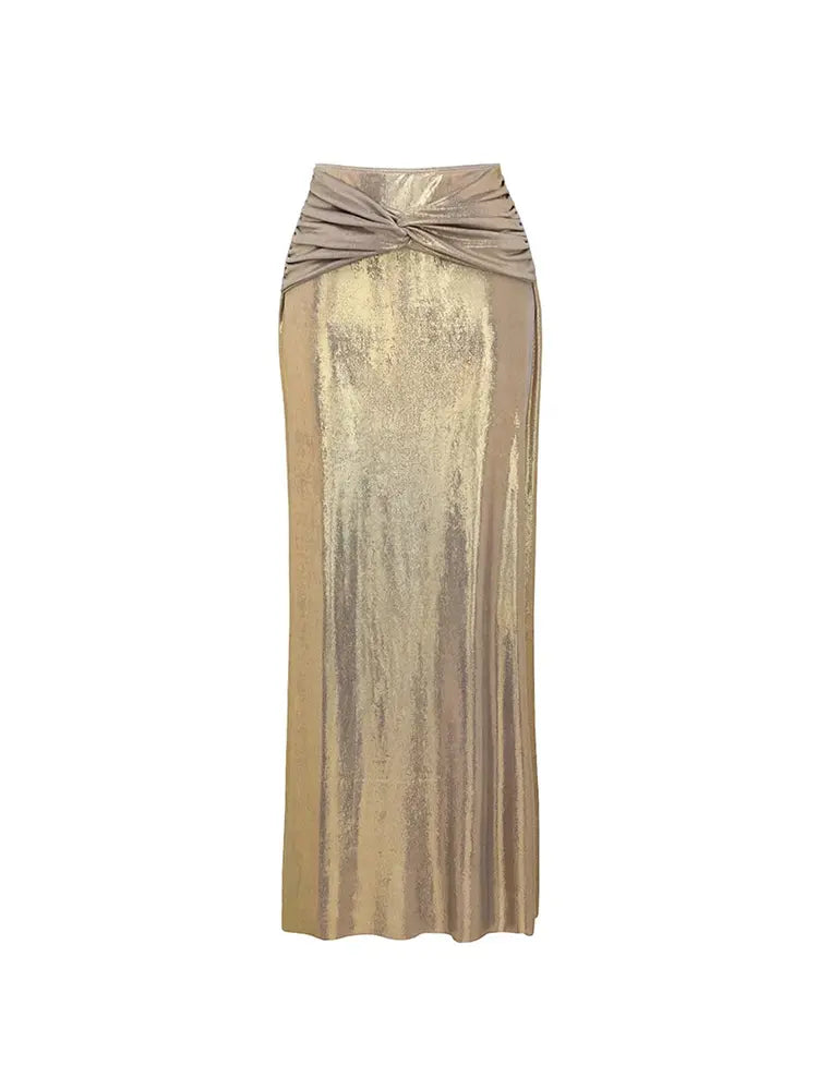 Rhinestone Ruched High-Waist Bikini Set