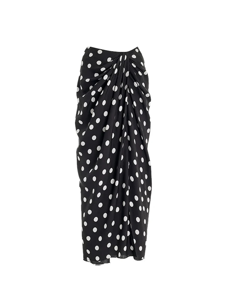 Bikini Set with Polka Dot Wrap Skirt