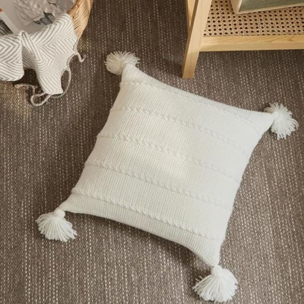 Nordic Knitted Tassel Cushion