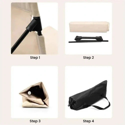 Lightweight Folding Camping Chair with Backrest – Portable Outdoor Folding Chair for Picnics and Beach, 500g