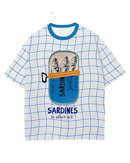 Sardine Print Short Sleeve T-Shirt