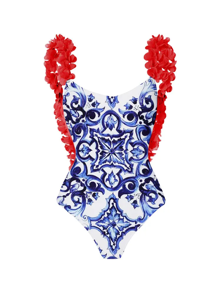 Reversible Colorblock One-Piece with Appliqué