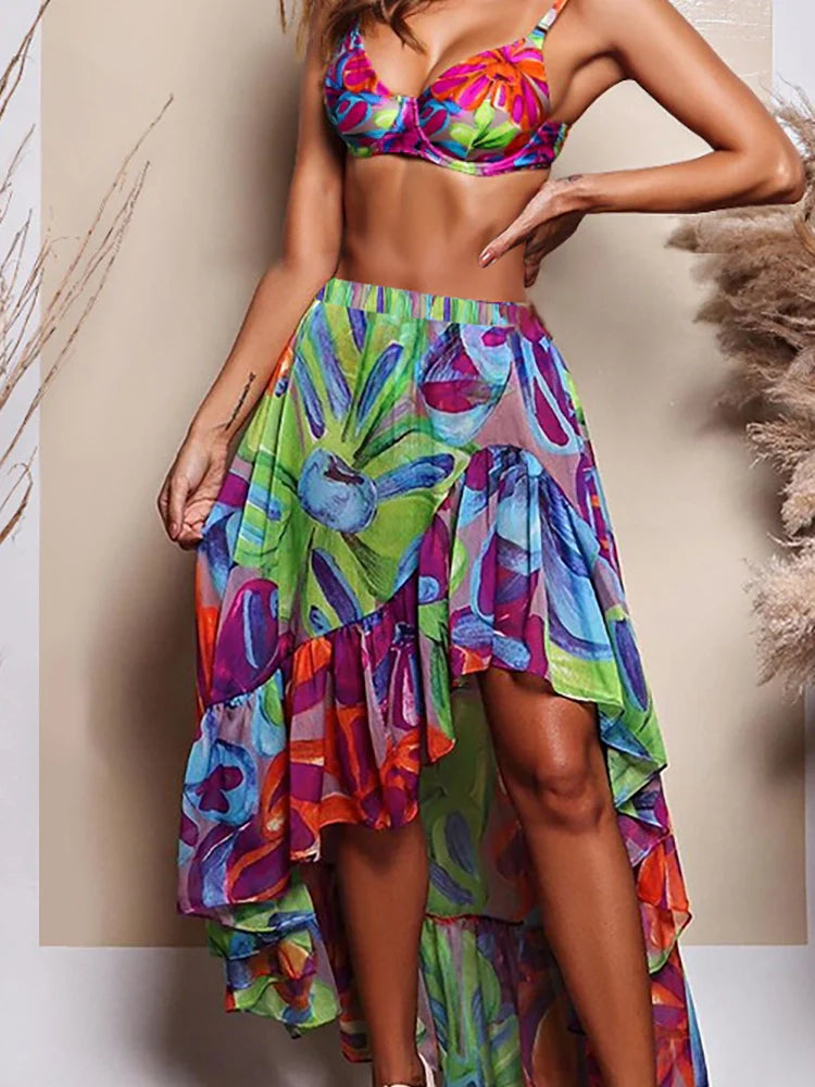Printed Swimsuit Set for Women
