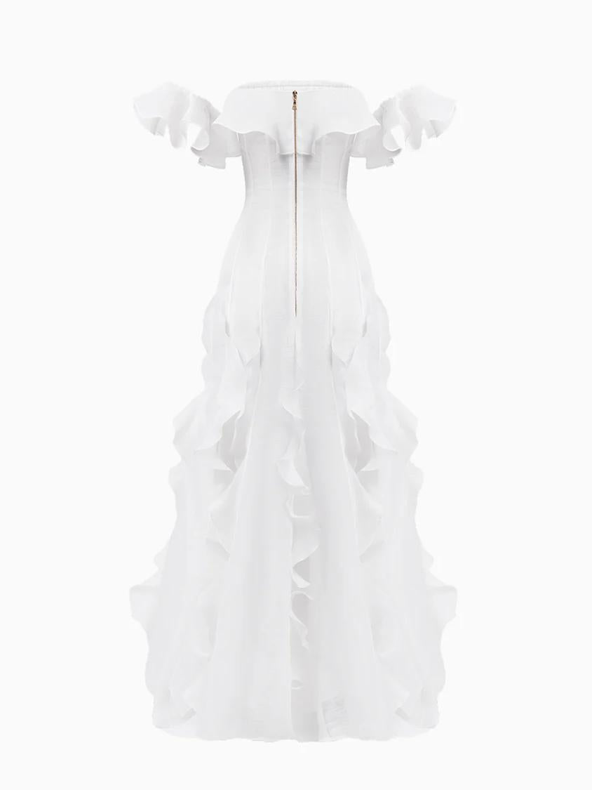 Off - Shoulder Ruffle Gown