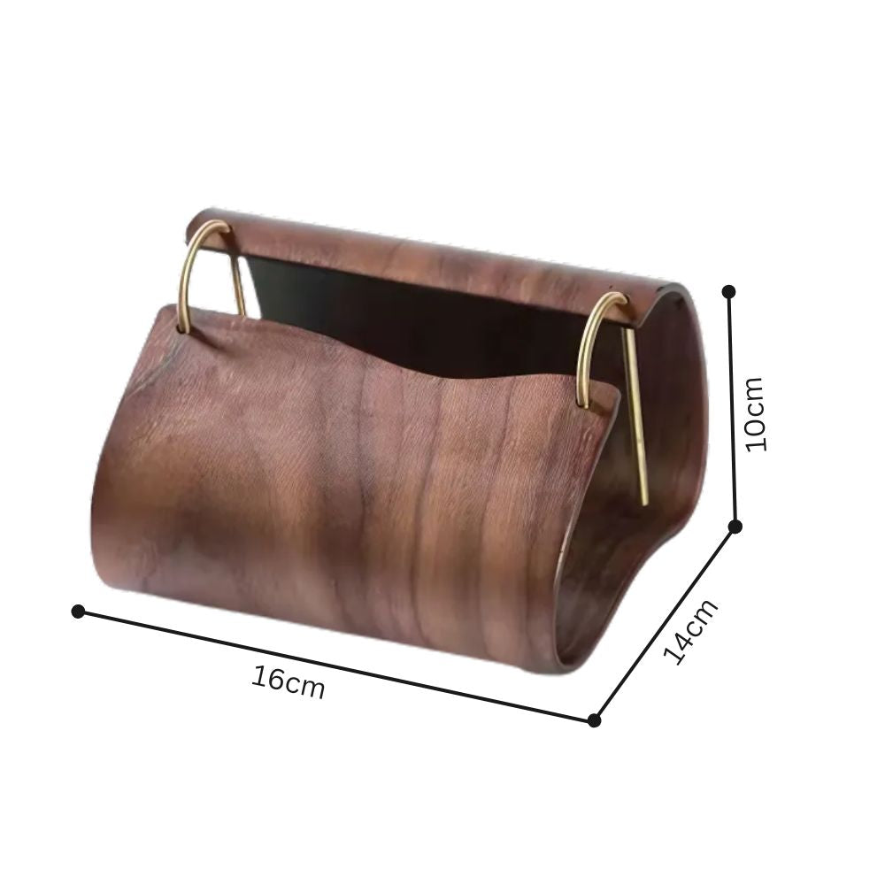 Wooden Brass Tissue Holder
