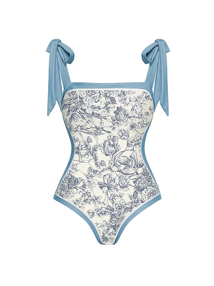 Reversible Tie Back Swimsuit and Skirt Set