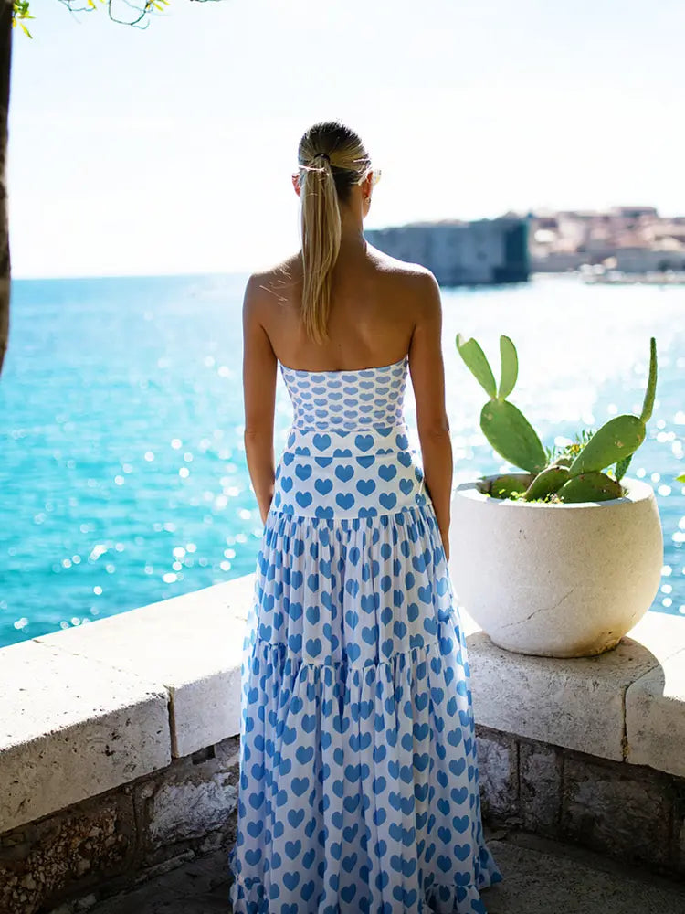 Printed One-Piece Skirted Swimsuit Set