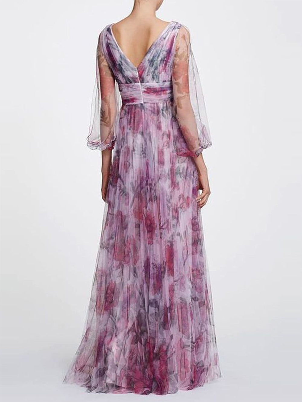 Printed Chiffon Maxi Dress