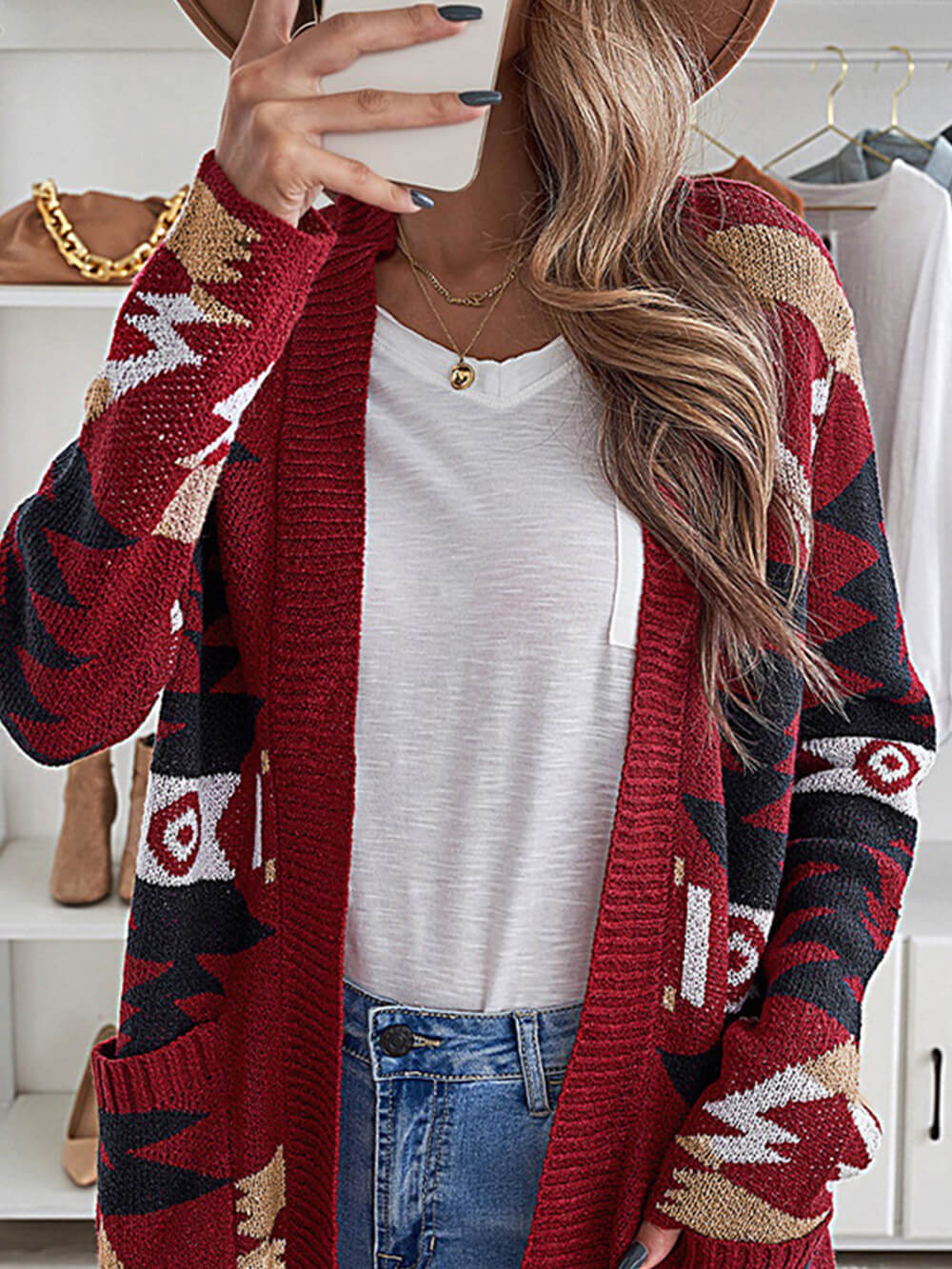 Mid Length Sweater Cardigan Coat