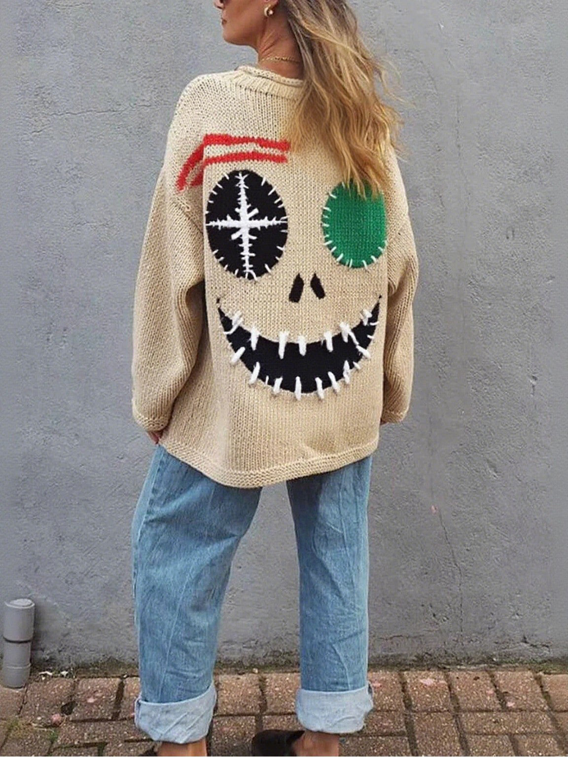 Graffiti Wicked Grin Oversized Sweater