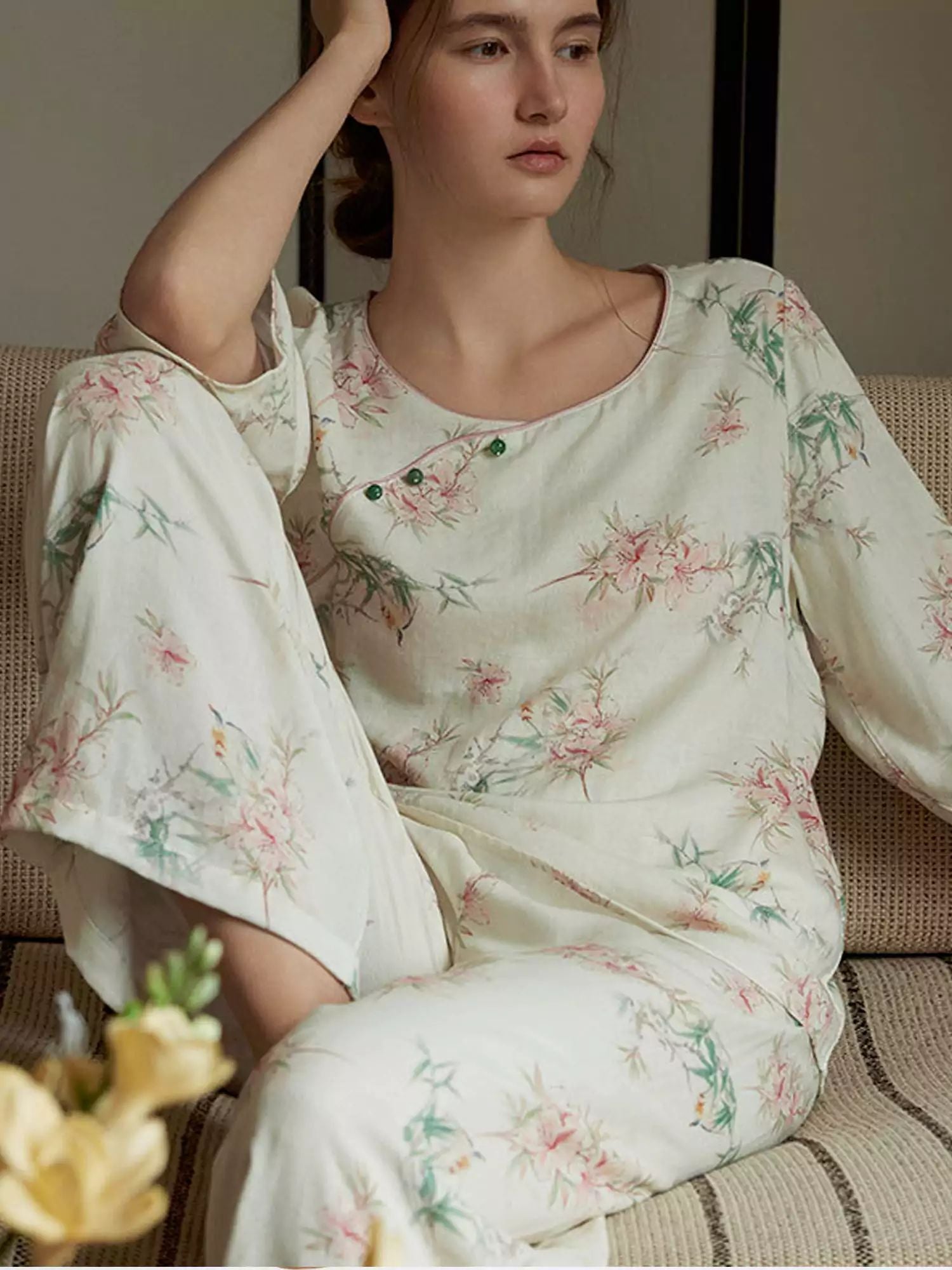 Eco-Friendly Fiber Printed Pajama Set