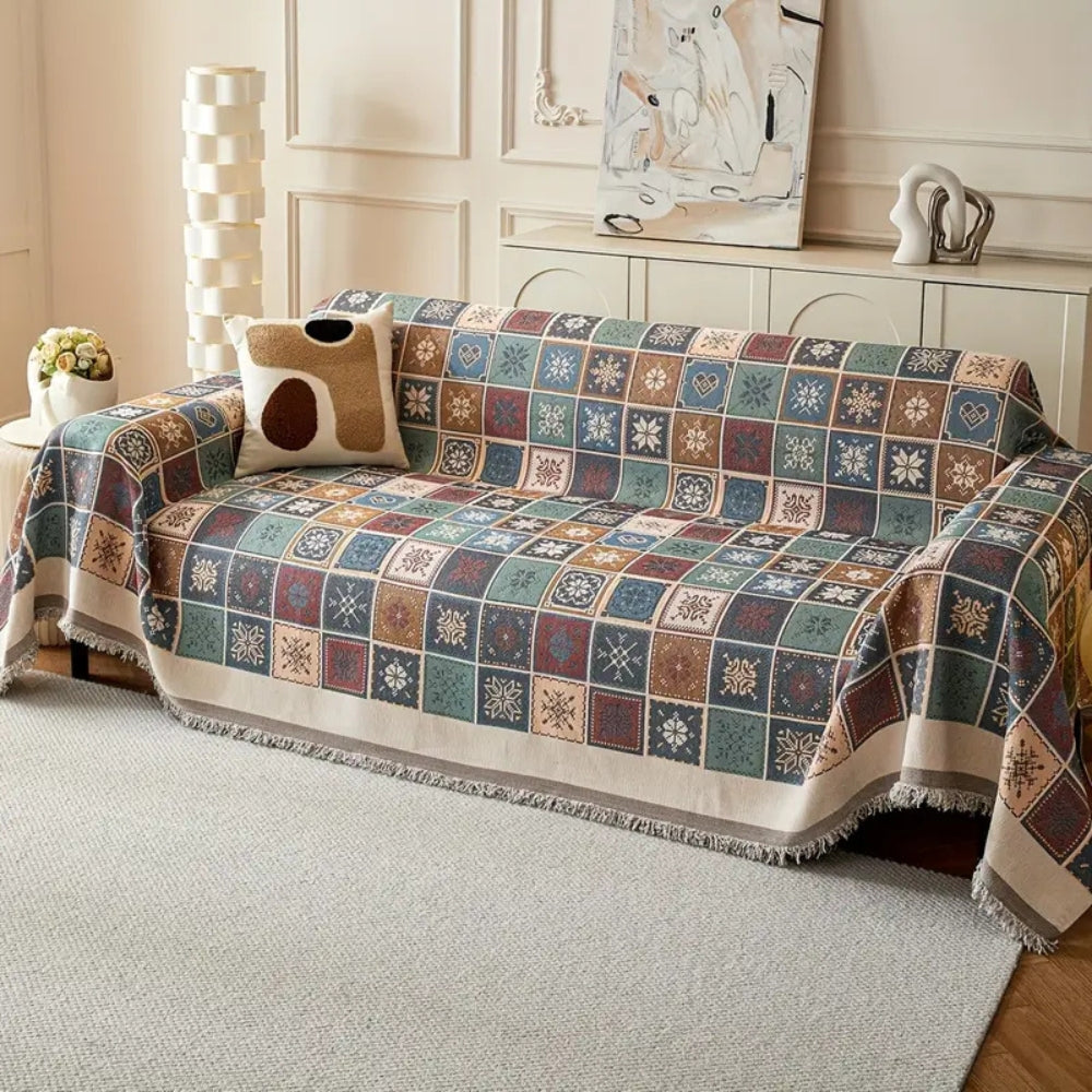 Geneva Boho Knitted Sofa Cover