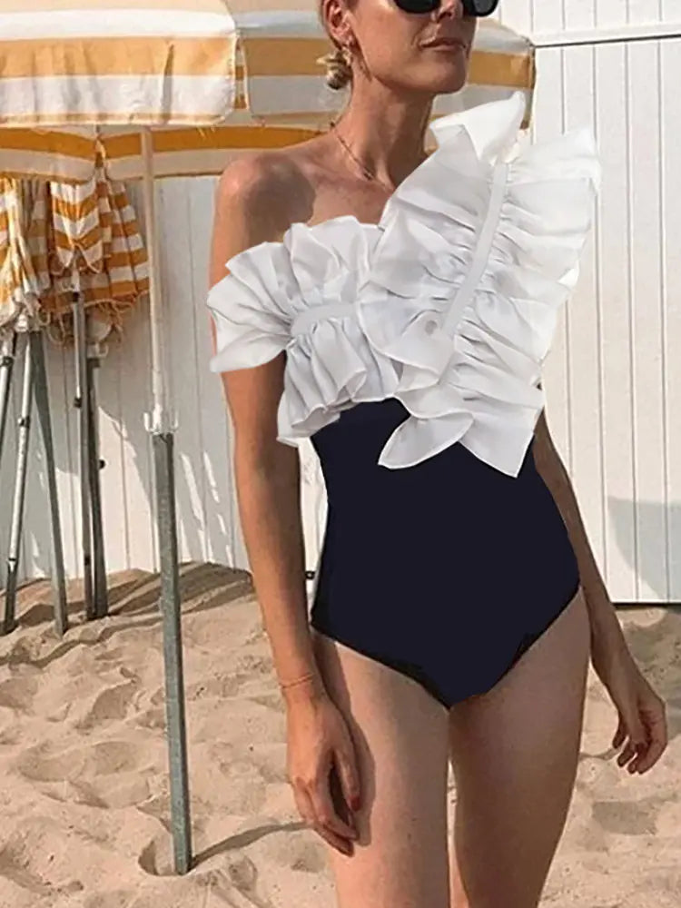 Lace Mesh Retro One Piece Swimsuit