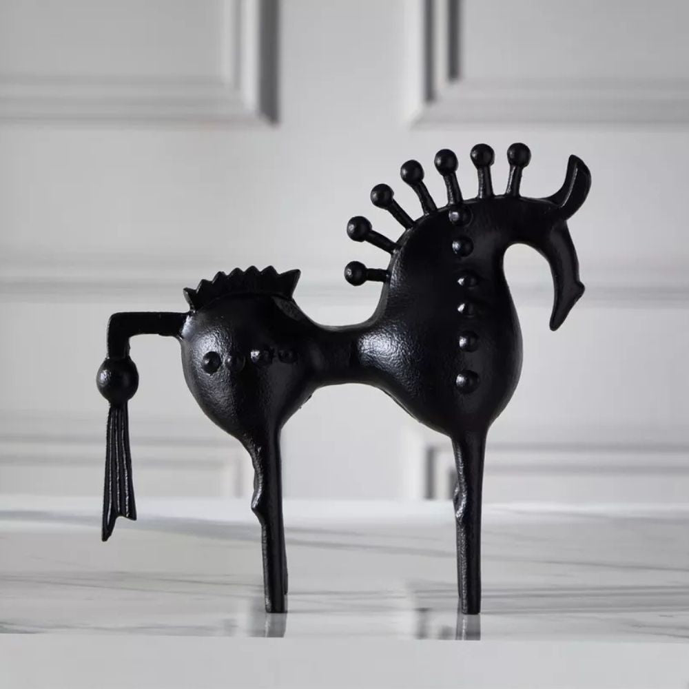 Black Stallion Metal Sculpture