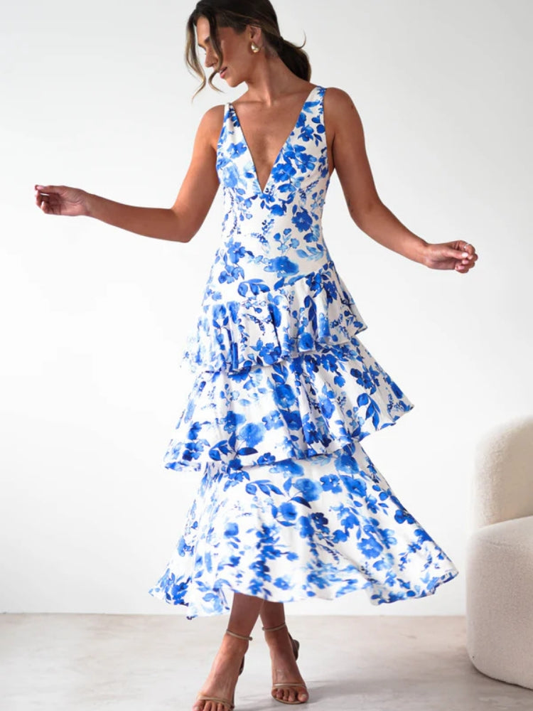 Floral V-Neck Slip Dress