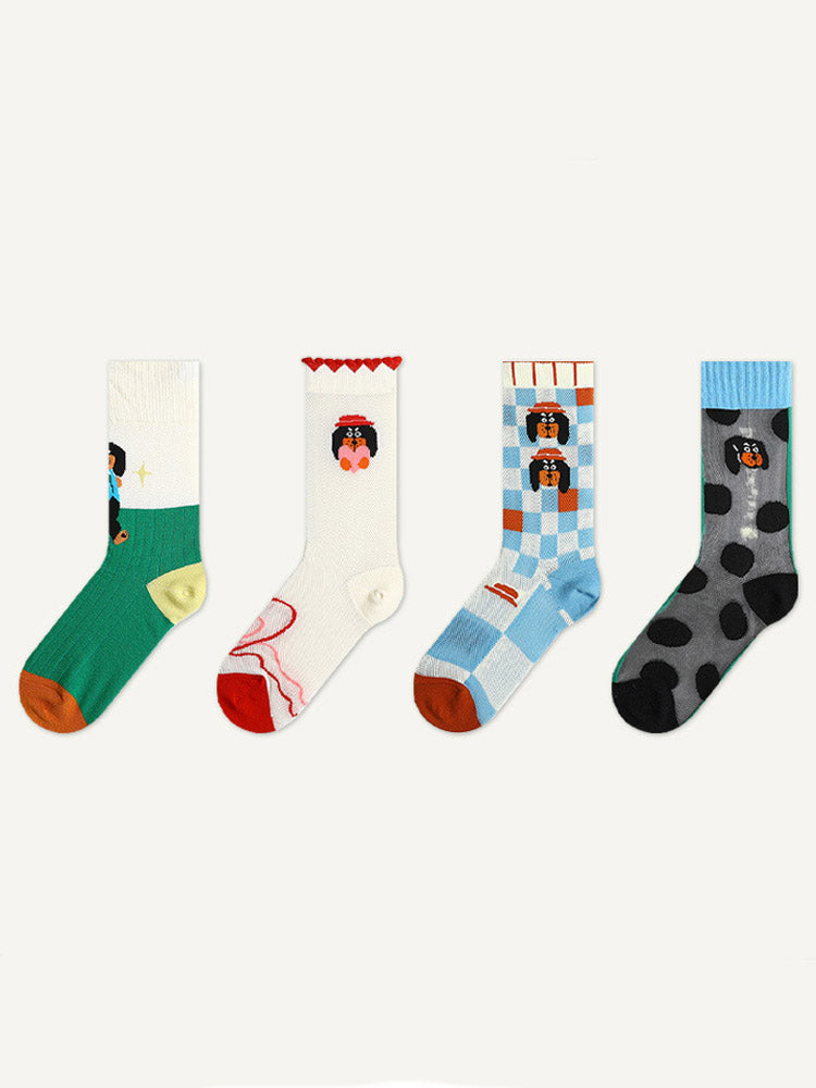 Cartoon Puppy Pattern Socks