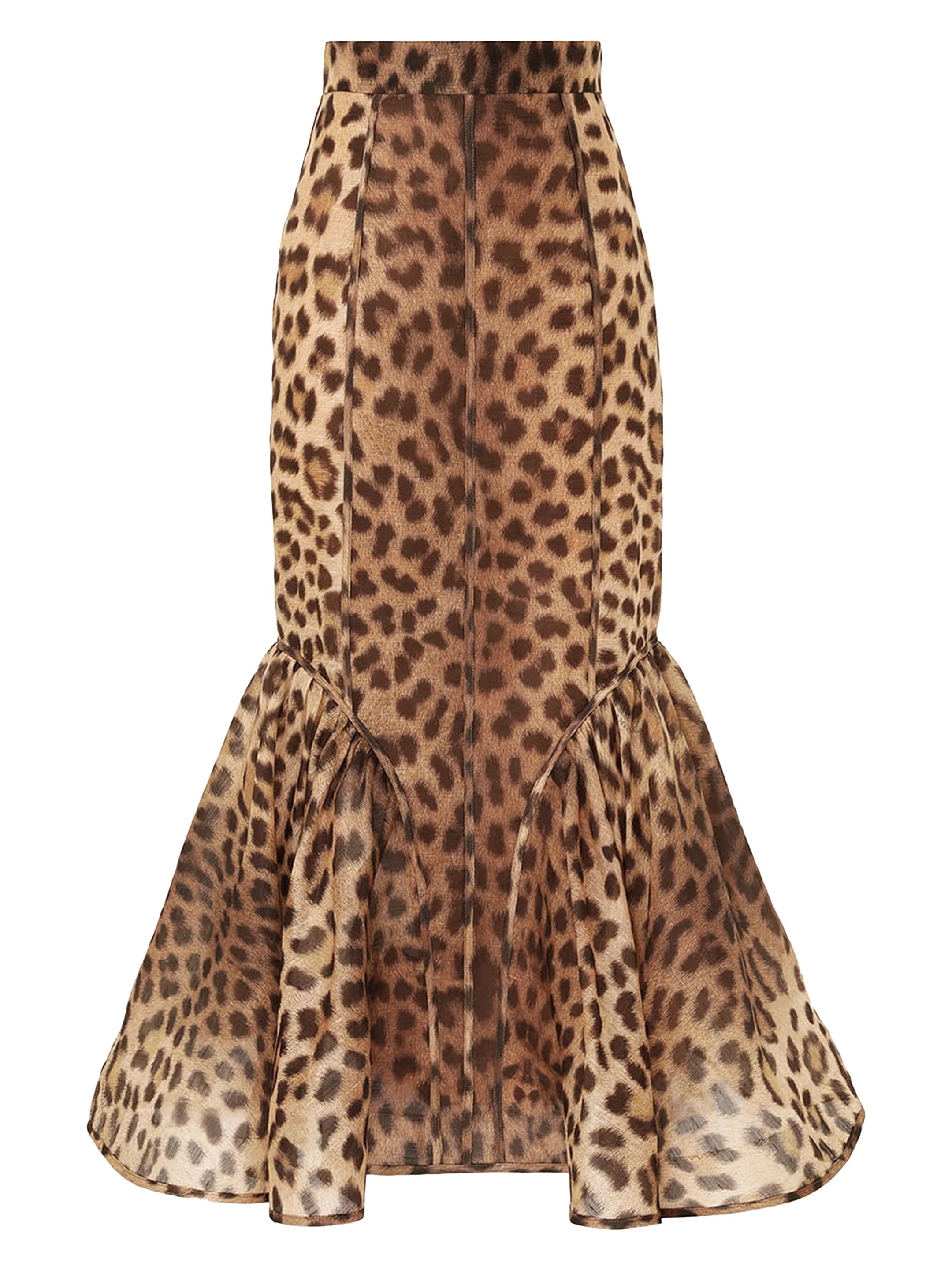 Leopard Panelled Pencil Skirt