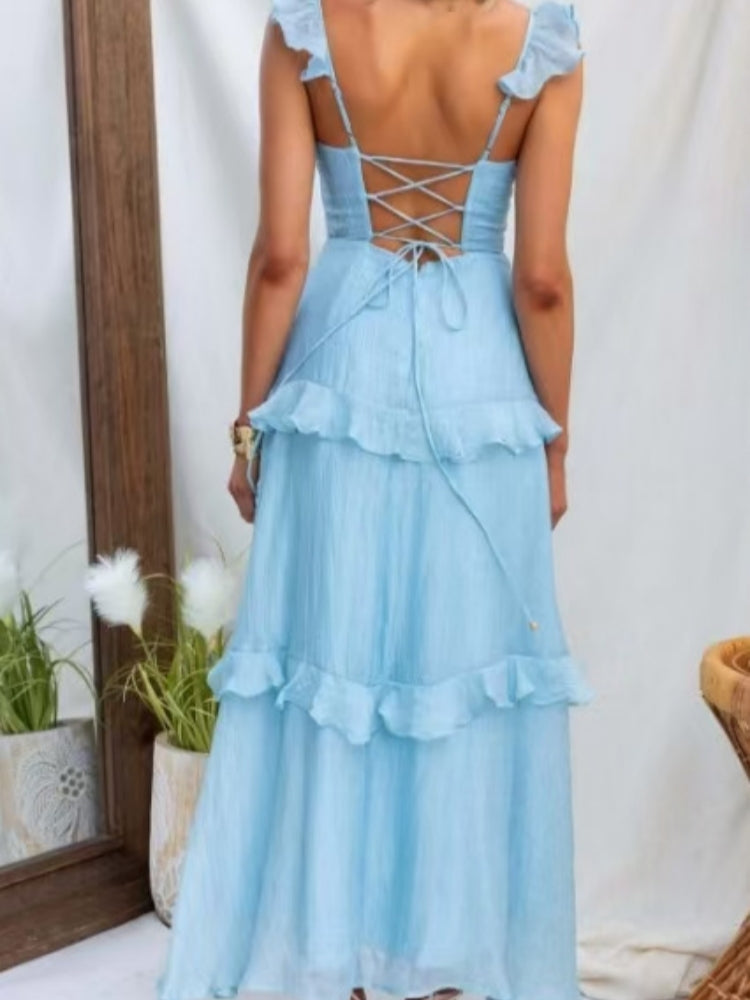 Ruffle Trim Elegant Dress