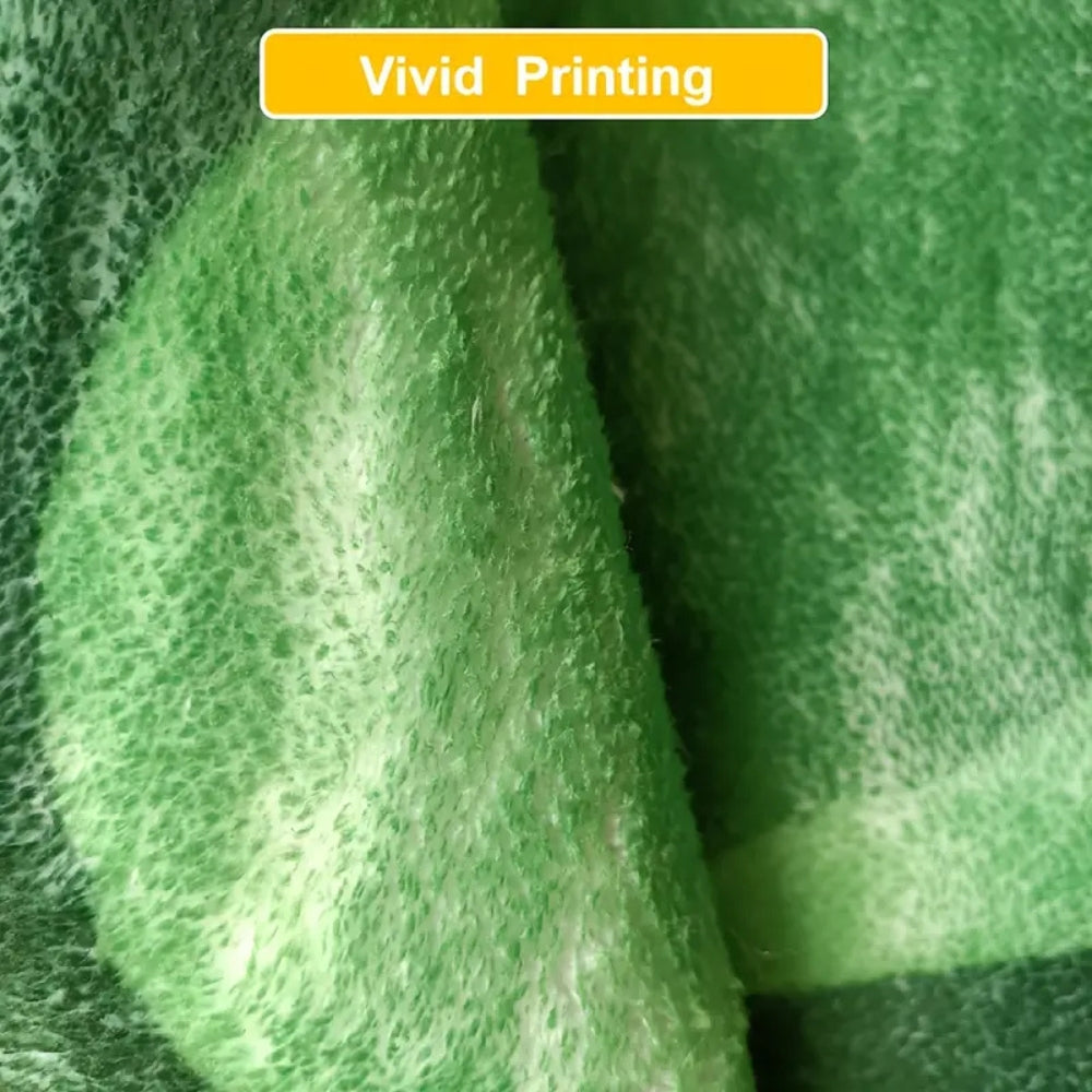 Green and white bathroom rug with retro text design ‘You Look Good’, soft absorbent bath mat with floral accent