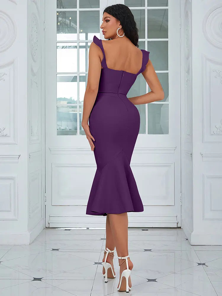 Sexy Strap Ruffle Hem Dress