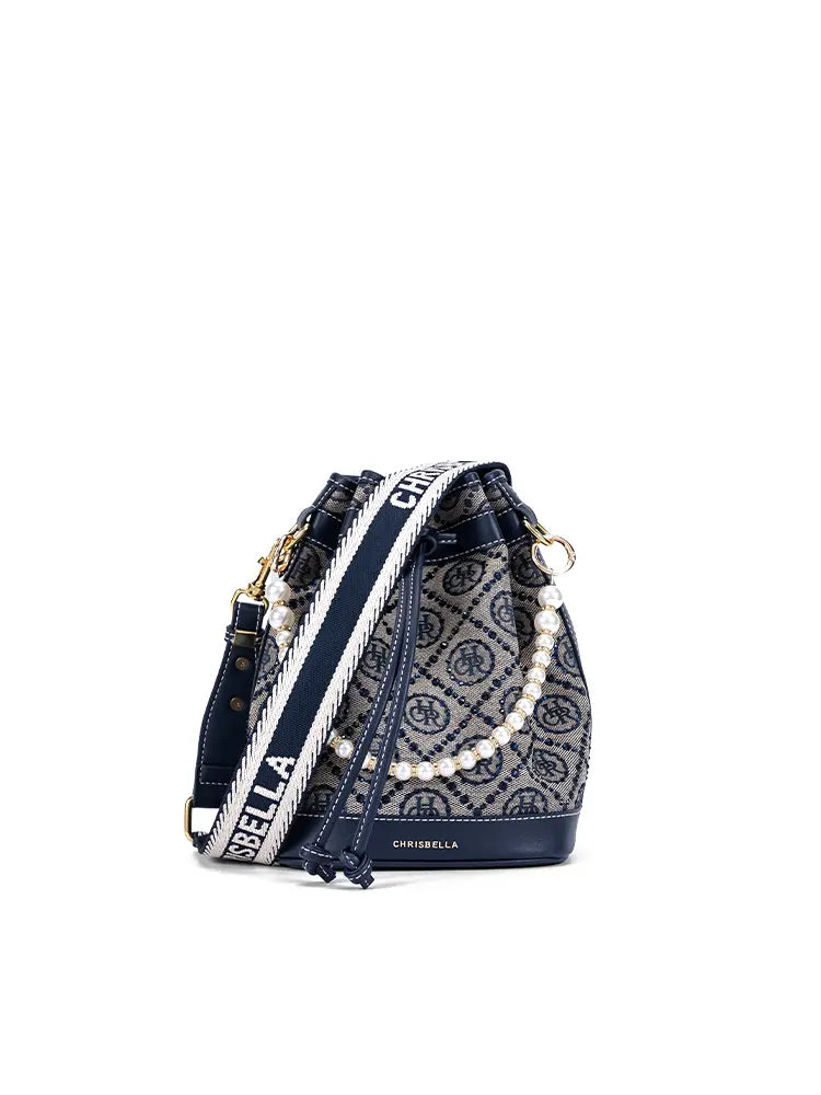Jacquard Star Crossbody Bucket Bag