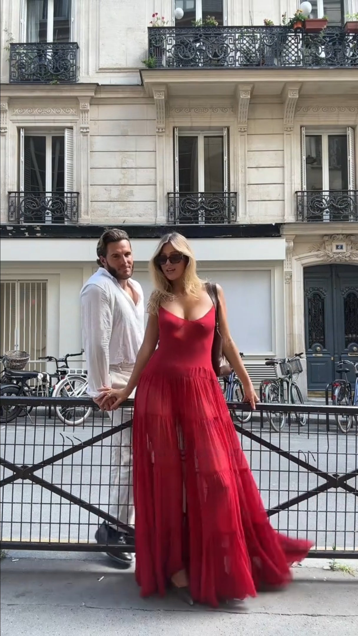 Scarlet Sheer Tiered Spaghetti Strap Maxi Dress