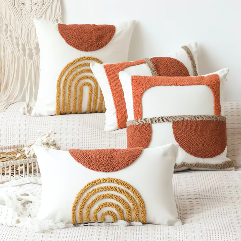 Eden Geometric Embroidery Cushion Cover