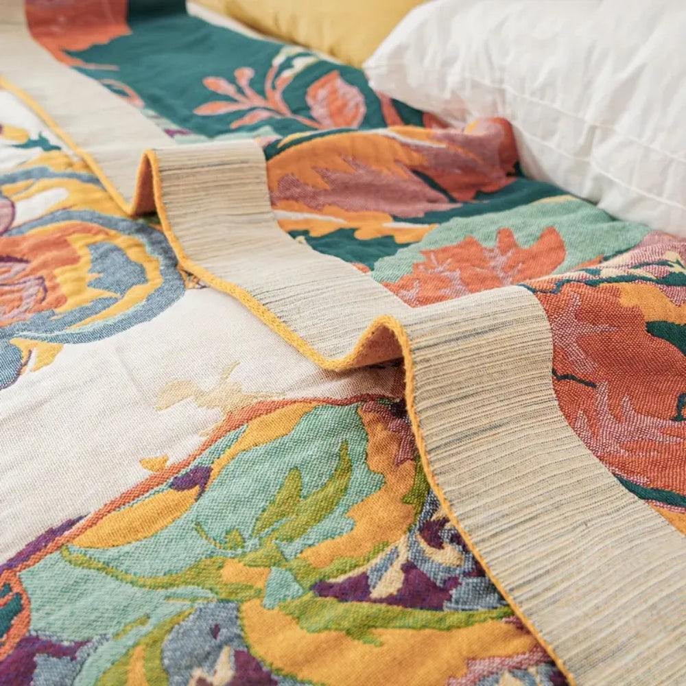 Sienna Floral Bloom Cotton Blanket