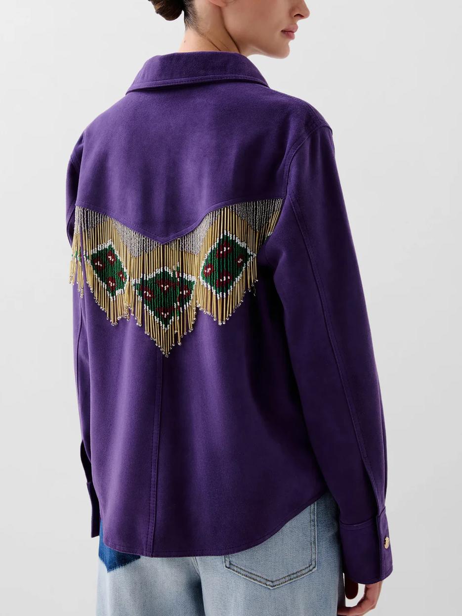 Beaded Fringed Suede Shirt