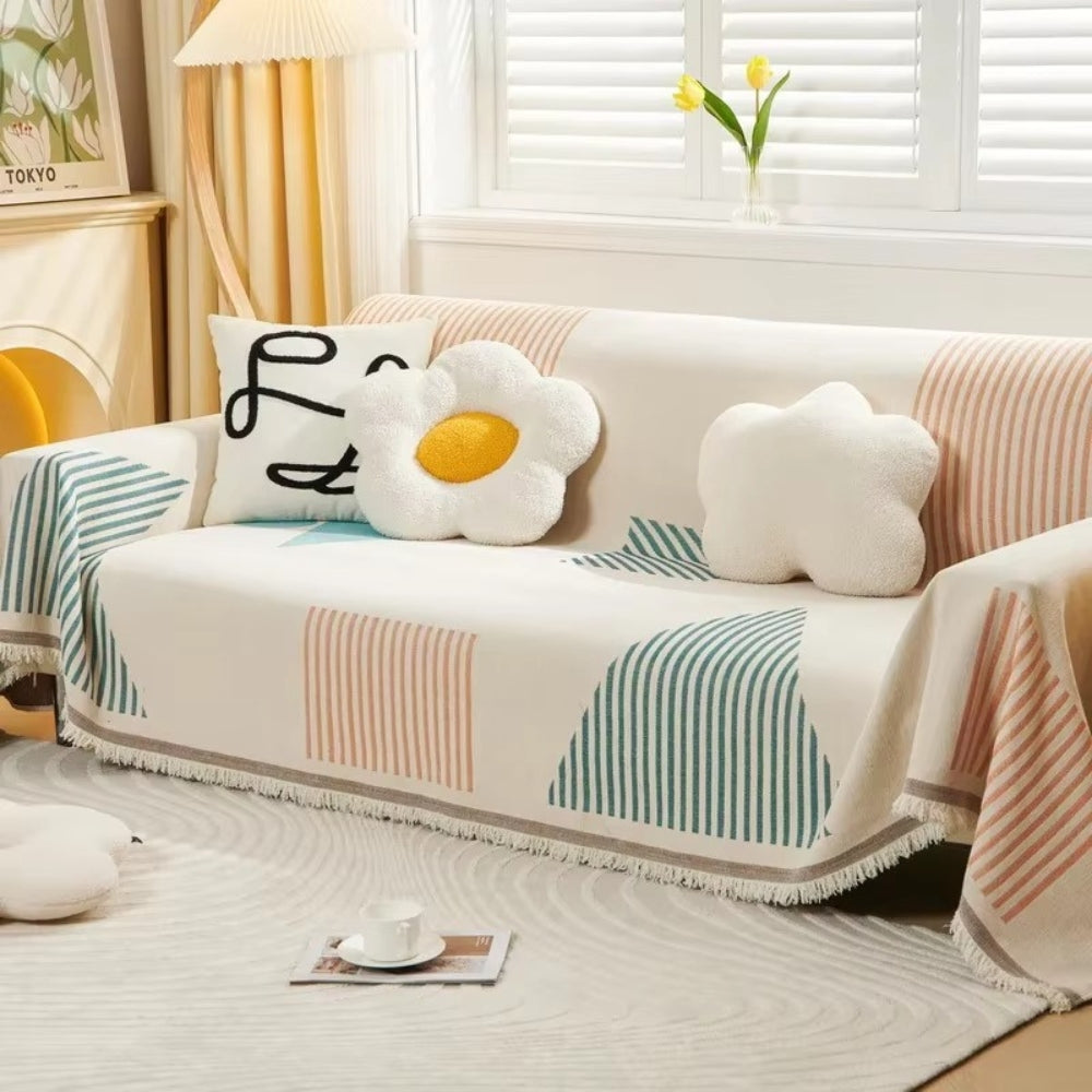 Meringue Chenille Geometry Sofa Cover