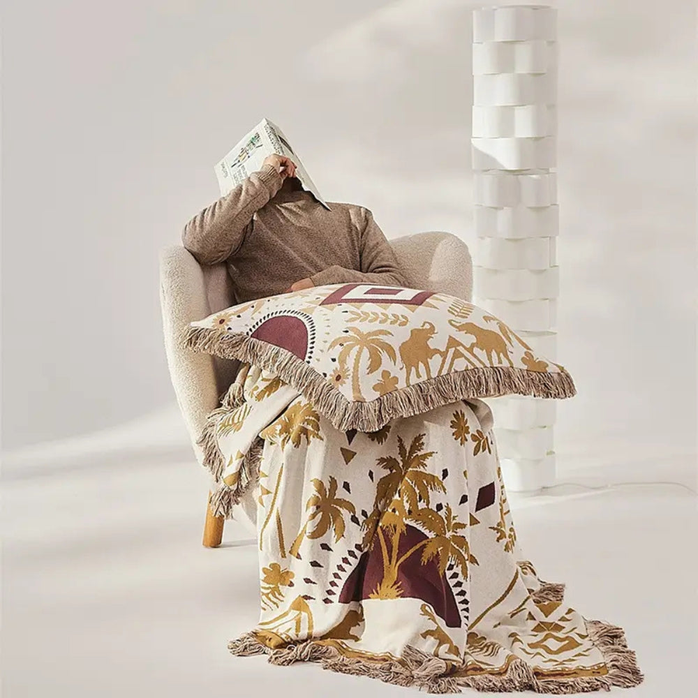 Azura Boho Geometric Knit Blanket