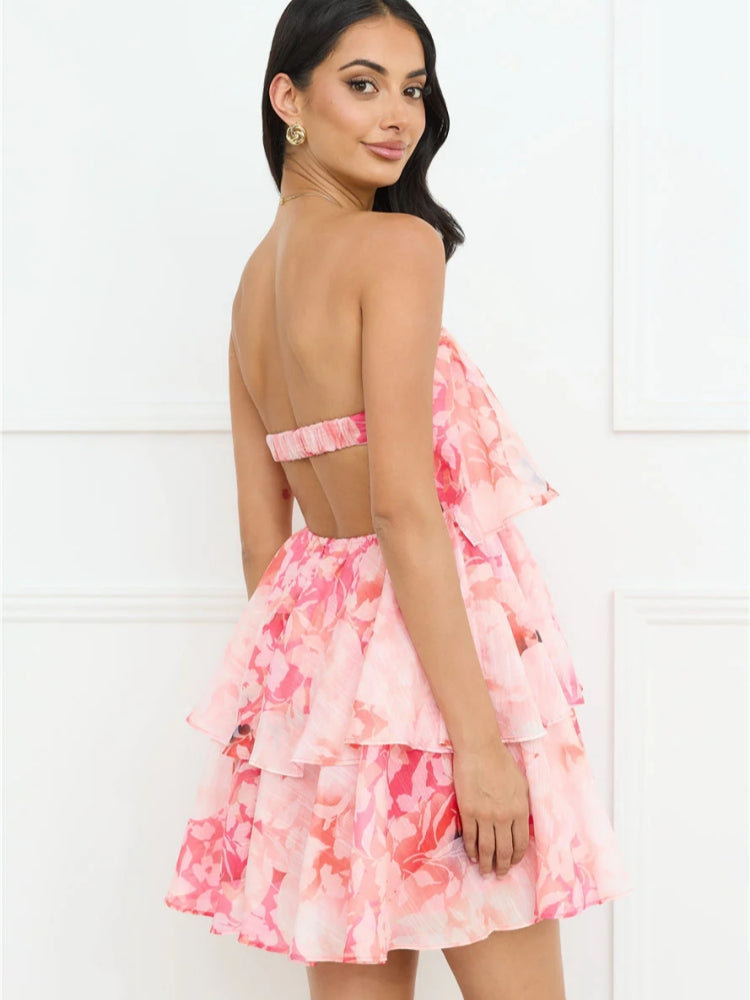 Vacation Chiffon Layered Mini Dress