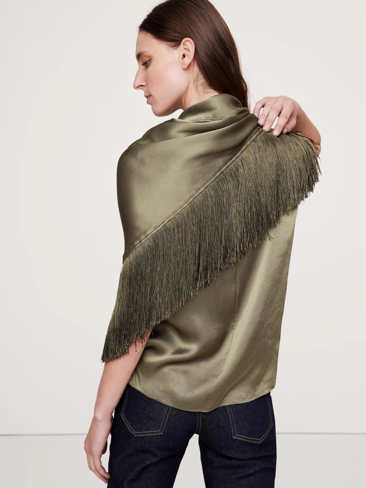Lustre Drape Fringe Top