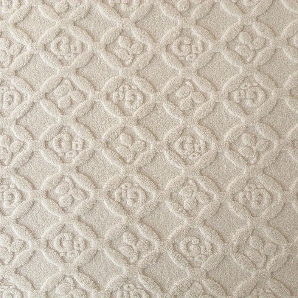 Leaf Embroidery Fleece Winter Blanket