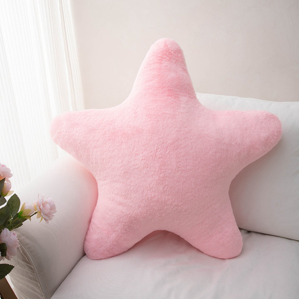 Cuddly Pastel Fluffy Star Cushion