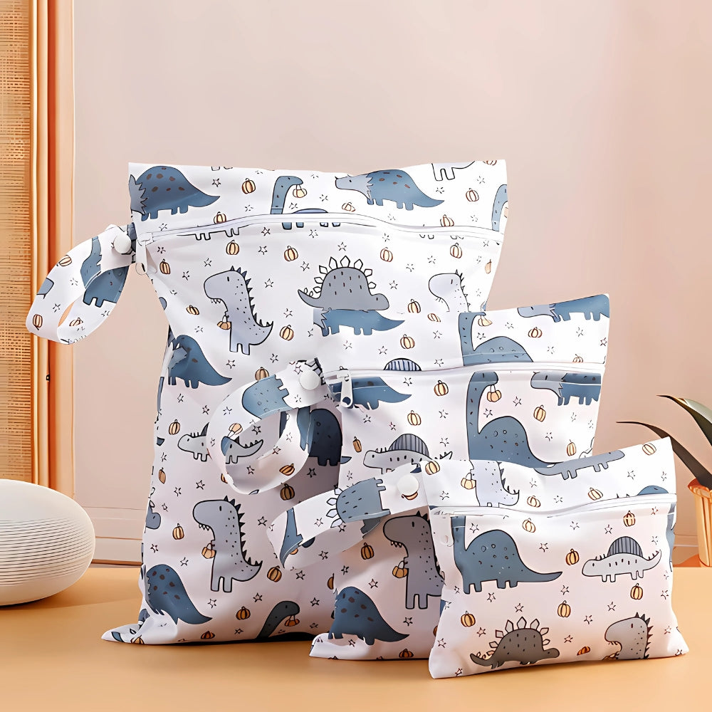 Baby Zoo Safari Print Reusable Wet Dry Bag | 3pcs Set