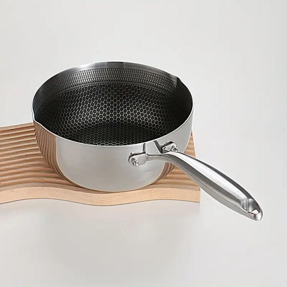 Modern Stainless Steel Saucepan with Glass Lid