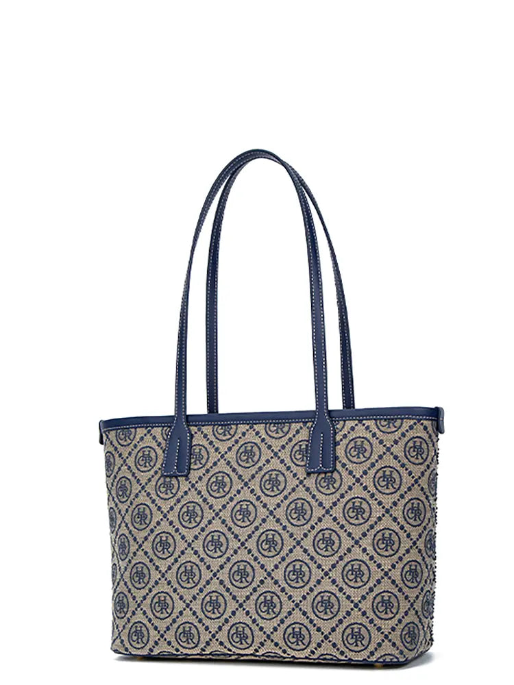 Jacquard Star Rhinestone Tote Bag