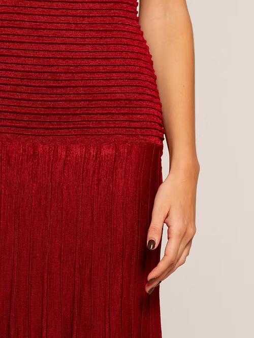 Ariel Wine Strapless Maxi Dress