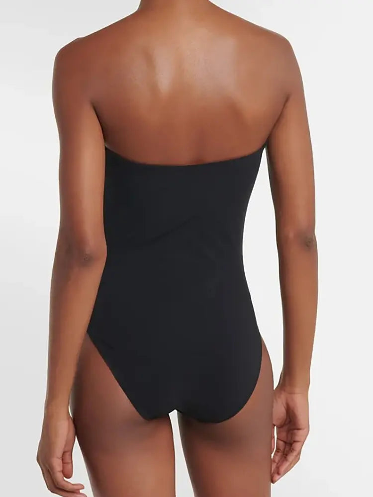 Colorblock One Piece Swimsuit Set