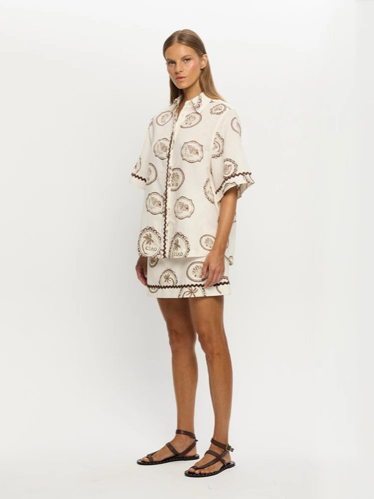 Refined Linen Shirt & Skirt