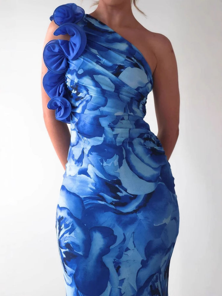 Three-dimensional Flower Slim Sexy Dress