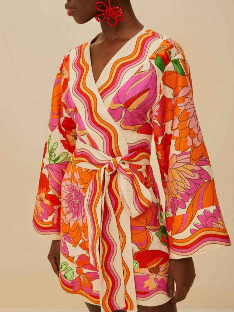 Casual Belted Linen Dress