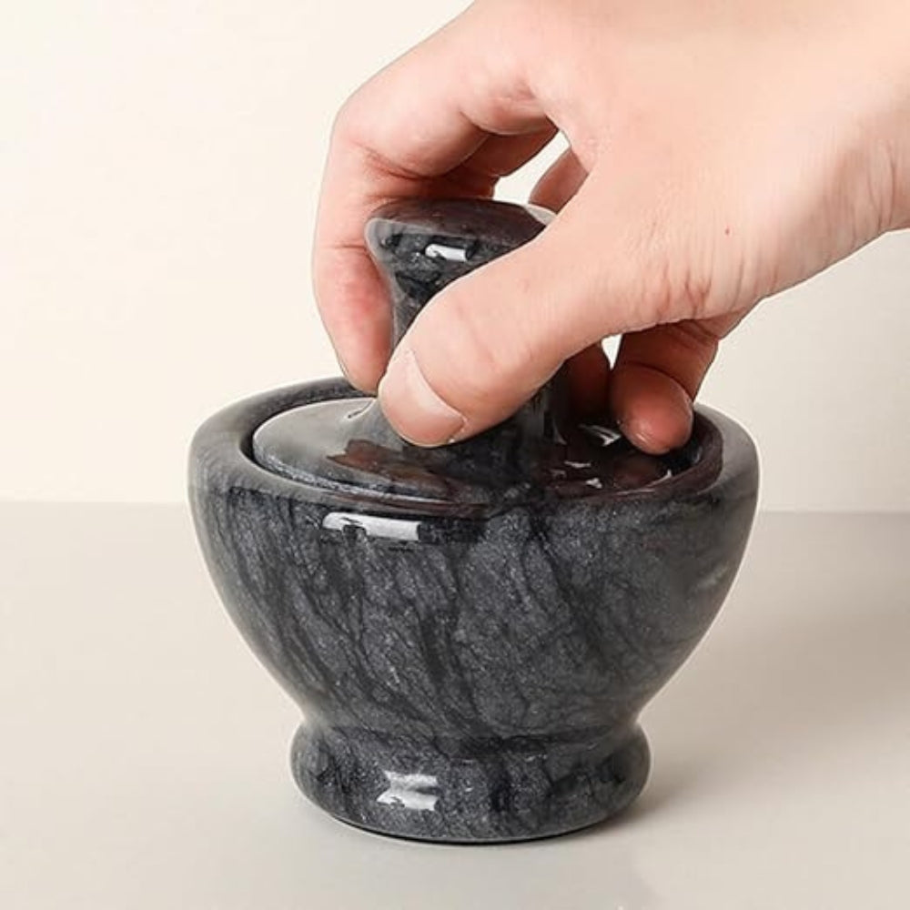 Marble Mortar & Pestel Spices Grinder