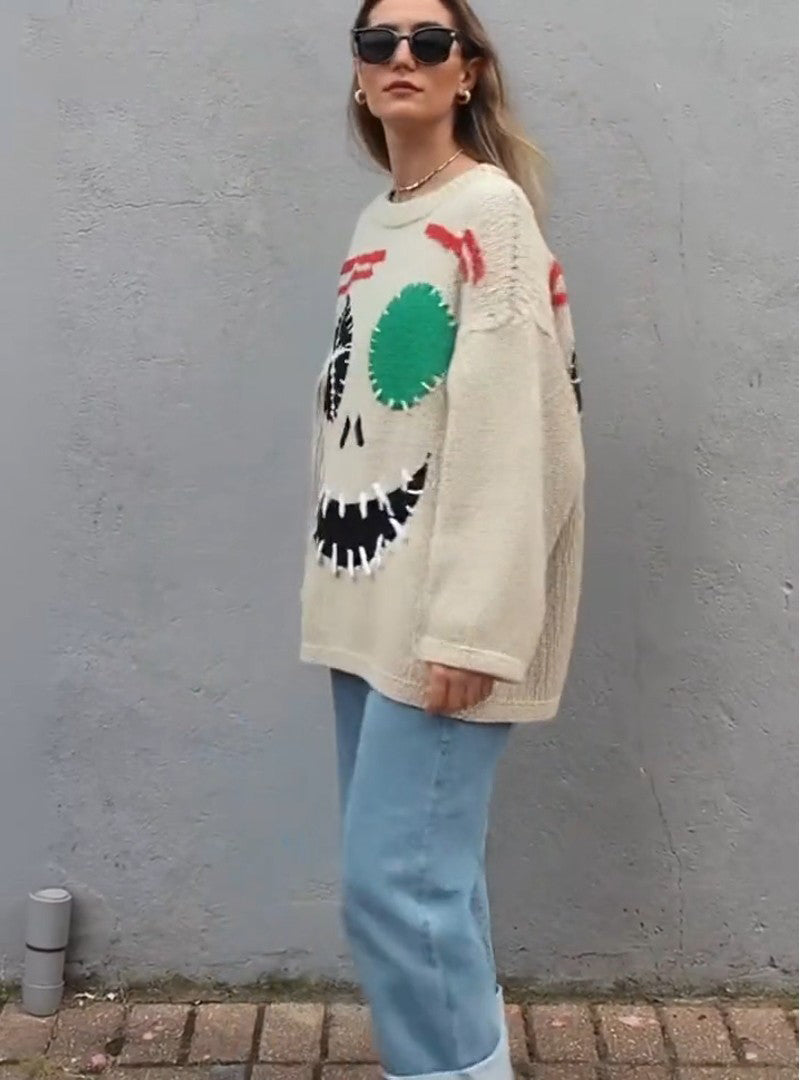 Graffiti Wicked Grin Oversized Sweater